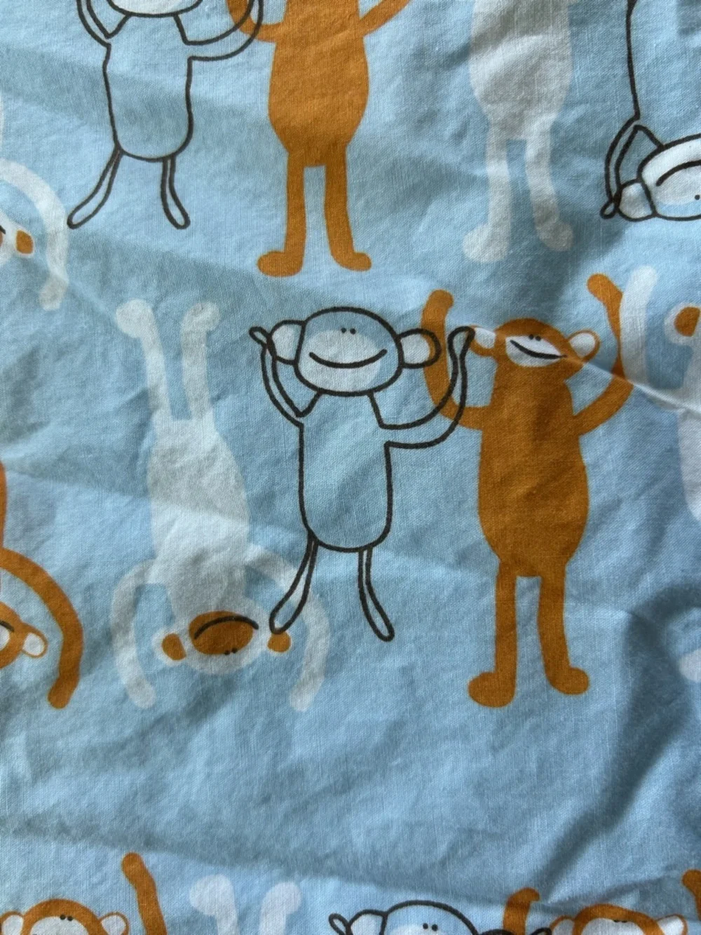 Pottery Barn Kids Crib Sheet 100% Cotton Whimsical Monkey 53”x26”+8” Baby Infant